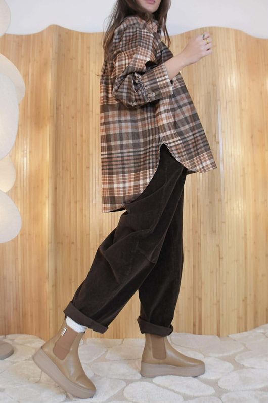 Zeta Otto Baby Cord Plaid Shirt  /13=